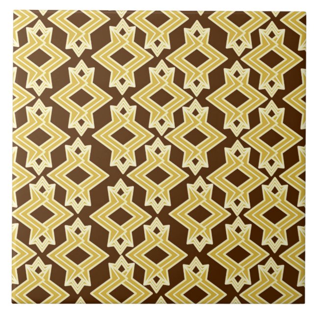 Carreau Fond d'écran Art Déco Motif, Brown et or (Devant)