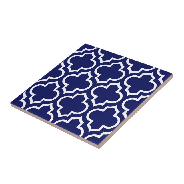 Carreau Fond Marocain à Motif Quatrefeuilles Blanc à Faire (Côté)