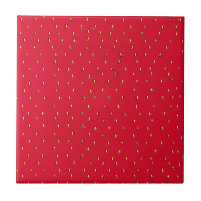 Carreau Fond rouge de fraise drôle (Devant)