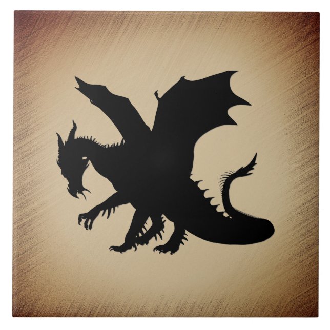 Carreau Fond rustique de dragon noir (Devant)