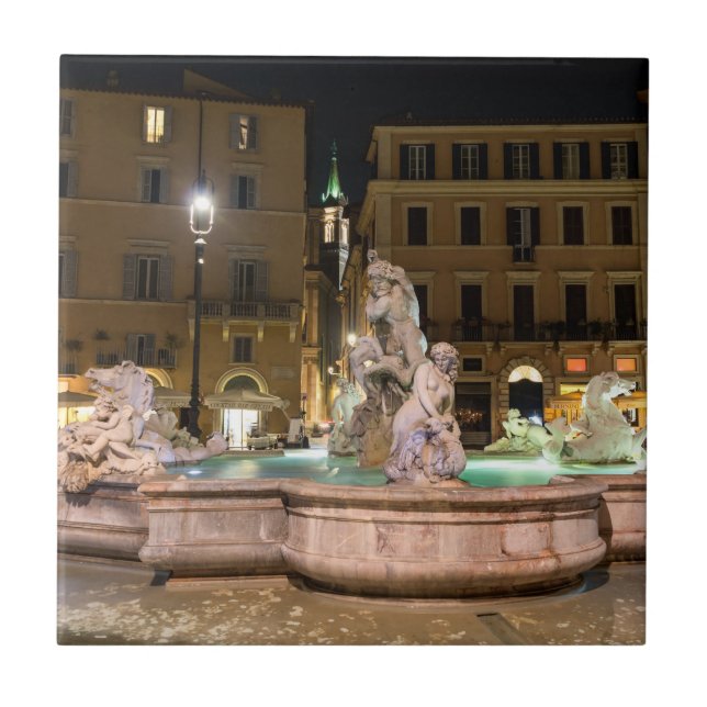 Carreau Fontaine de Neptune sur la Piazza Navona - Rome (Devant)