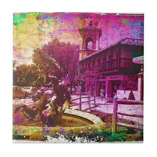 Carreau Fontaine vintage Neptune Grunge colorée