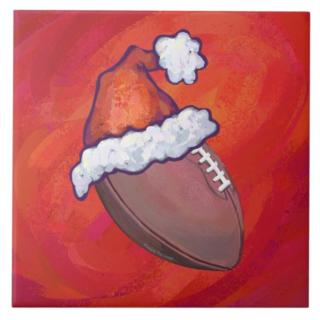 Carreau Football à Santa Hat sur Rouge (Devant)
