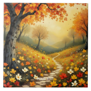 Carreau Forêt d'automne orange fantaisie mignonne