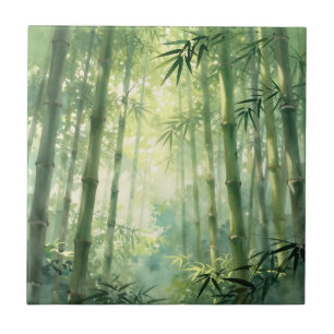 Carreau Forêt de bambou sereine lueur de brume