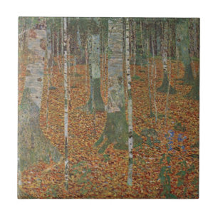 Carreau Forêt de bouleaux par Gustav Klimt, Art Nouveau vi