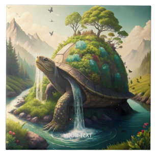 Carreau Forêt de cascade de la Tortue mûre Imaginaire