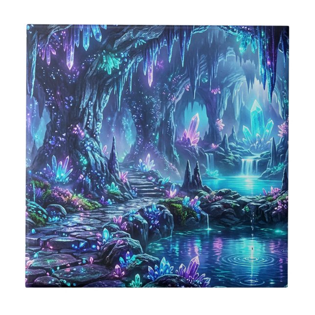 Carreau Forêt lumineuse avec lac (Devant)