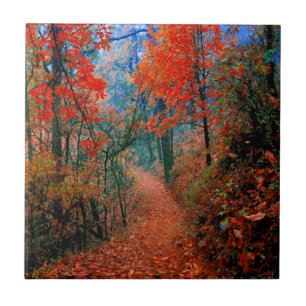 Carreau Forêt peinte Autumn Flame Aquarelle Carrelage