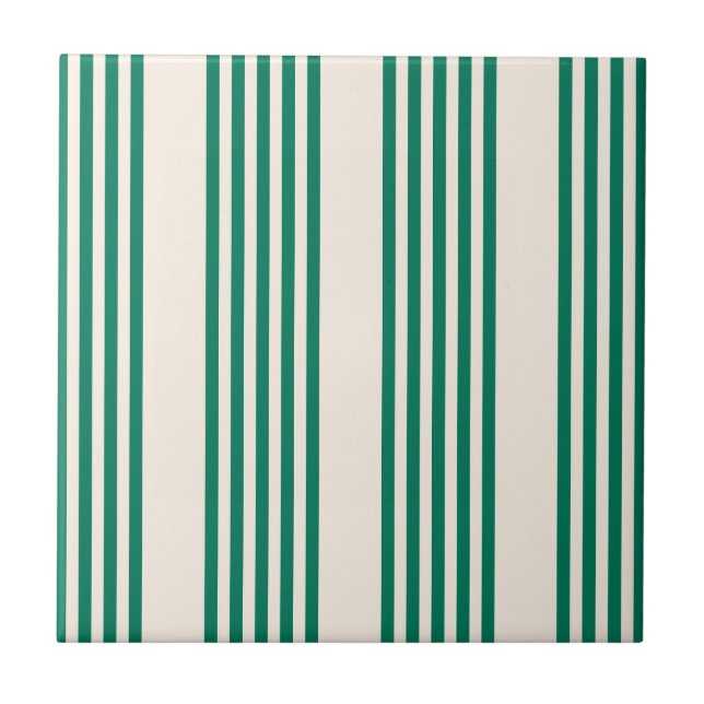 Carreau Forêt vert et beige cinq bandes motif (Devant)