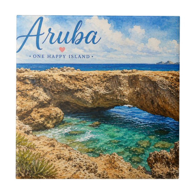 Carreau Formation rocheuse du pont naturel d'Aruba Caraïbe (Devant)