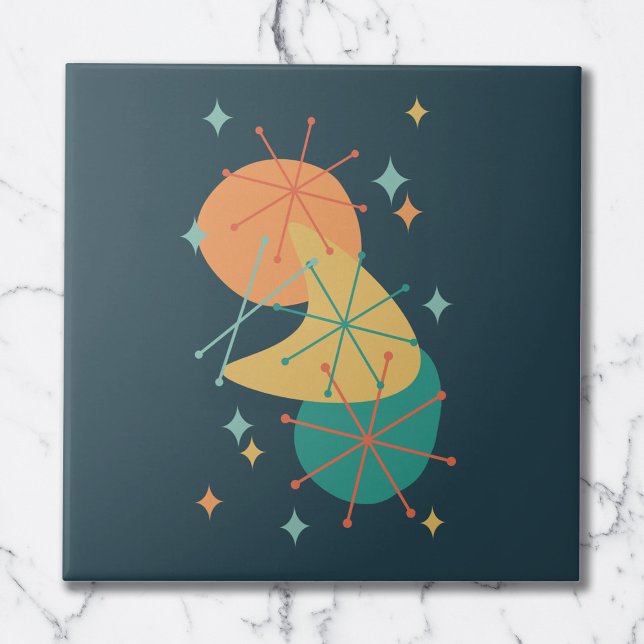 Carreau Formes Abstraites rétro au charbon de bois (Créateur téléchargé)