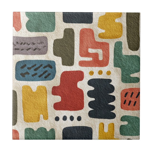 Carreau Formes artisanales et texture artistique terreuse (Devant)