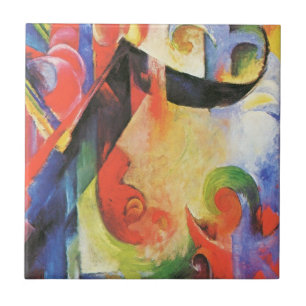 Carreau Formes brisées par Franz Marc, Art abstrait vintag
