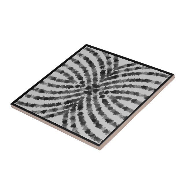 Carreau Formes de triangle gris noir translucide hypnotiqu (Côté)