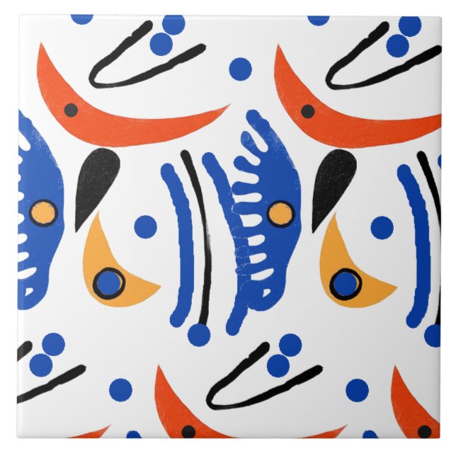 Carreau Formes fauvistes colorées (Devant)