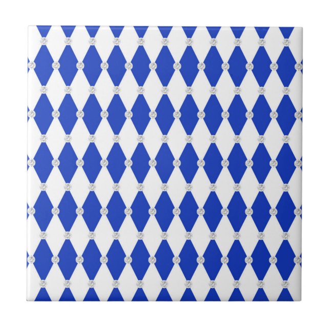 Carreau Formes géométriques en forme de diamant bleu d'Arl (Devant)