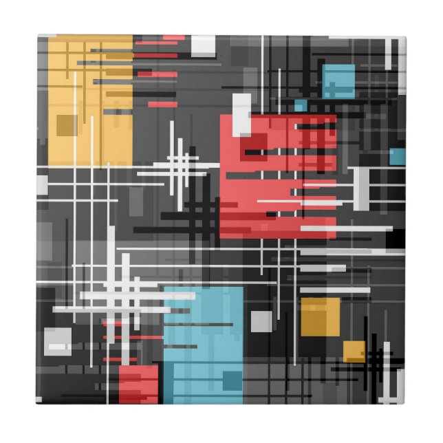 Carreau formes géométriques modernes Abstraites rayées (Devant)