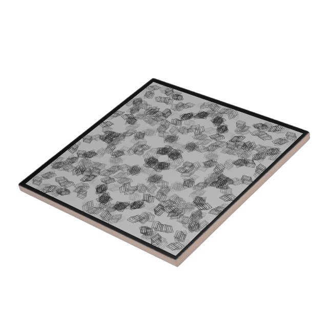 Carreau Formes géométriques rectangulaires grises noires M (Côté)