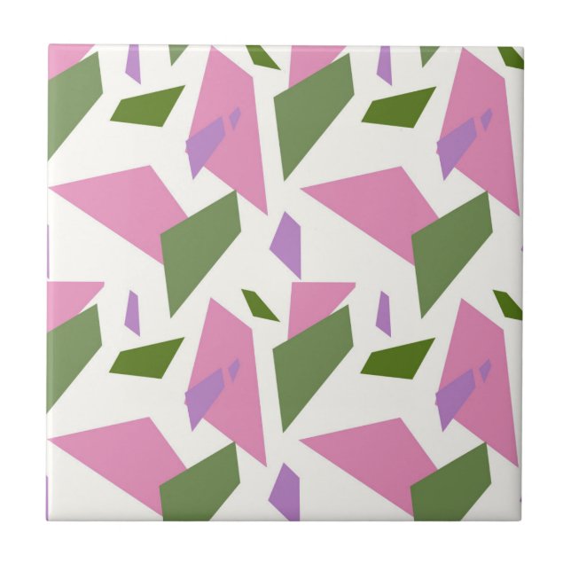 Carreau Formes géométriques rose vert Motif sans couture (Devant)