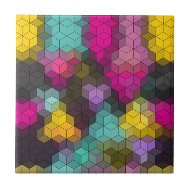 Carreau formes hexagones géométriques modernes Abstraites  (Devant)