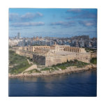 Carreau Fort Manoel et Sliema de La Valette, Malte<br><div class="desc">Vue de Fort Manoel et Sliema depuis La Valette,  Malte</div>