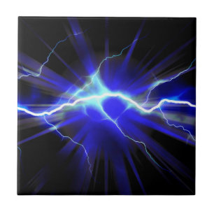 Carreau Foudre rougeoyante bleue ou électricité
