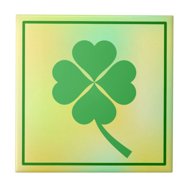 Carreau Four Leaf Clover St. Patrick's Day Design-87906 (Devant)