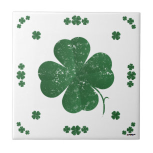 Carreau Four Leaf Clovers - style vintage