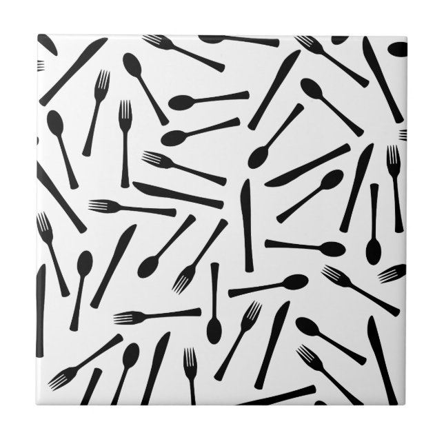 Carreau Fourche À Couteau Et Arrière - plan À Cuillère (Devant)