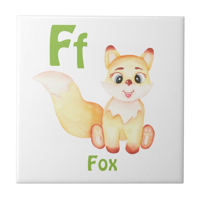 Carreau Fox personnaliser ABC : Lettre F - Ajouter votre n (Devant)