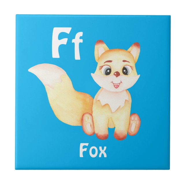 Carreau Fox personnaliser ABC : Lettre F - Ajouter votre n (Devant)