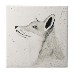 Carreau Fox vintage boisé tuile animaux