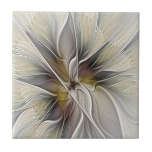 Carreau Fractal floral, fleur de fantaisie aux couleurs de