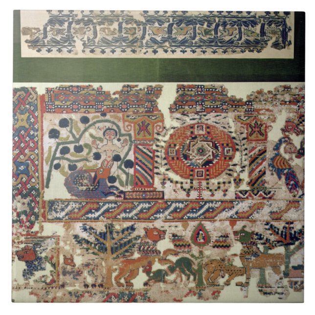 Carreau Fragment de textile dépeignant Jonas et la baleine (Devant)