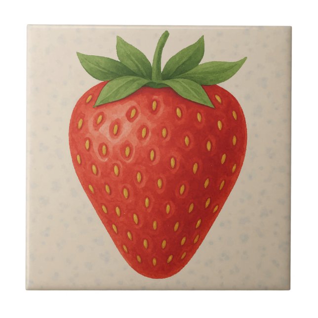 Carreau Fraise sucrée - Fruit d'aquarelle (Devant)