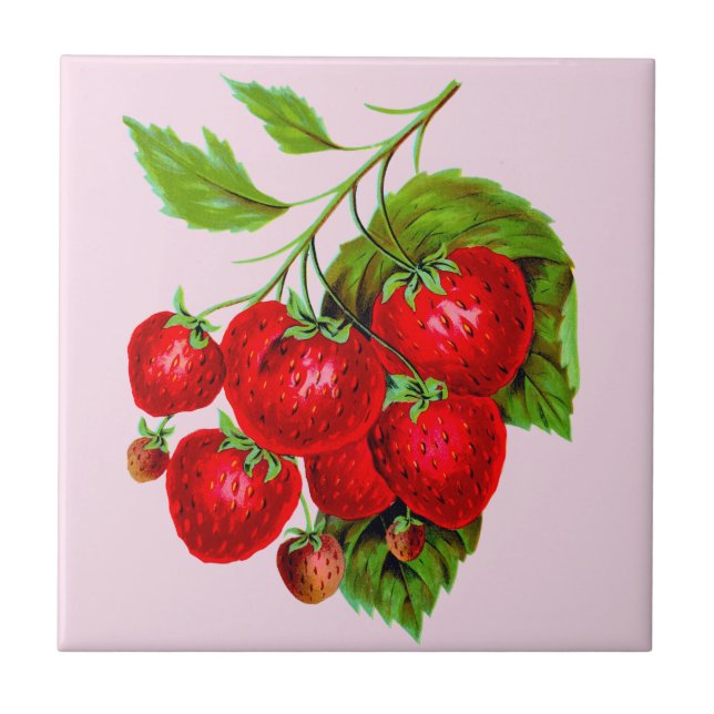 Carreau Fraises rouges juteuses (Devant)