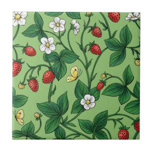 Carreau Fraises sauvages rouge/jaune/vert/
