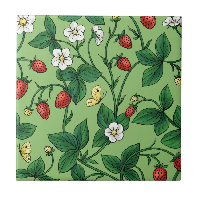 Carreau Fraises sauvages rouge/jaune/vert/ (Devant)