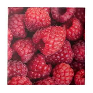 Carreau Framboises rouges fraîches