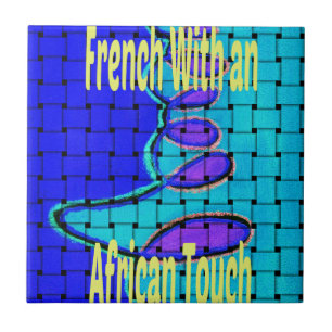 Carreau Français Bleu Africain Tissé Abstrait violet forme