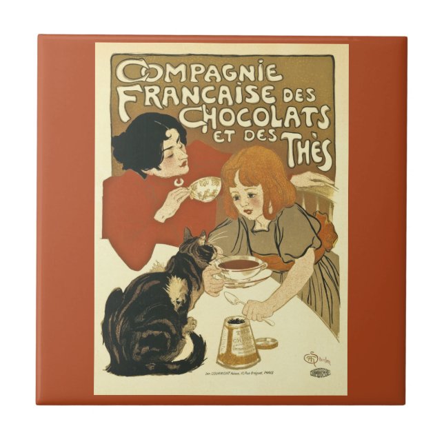 Carreau Français vintage de publicité de Compagnie (Devant)