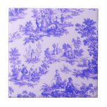 Carreau Française toile de jouy bleu et blanc élégant<br><div class="desc">toile de jouy bleu et blanc.</div>
