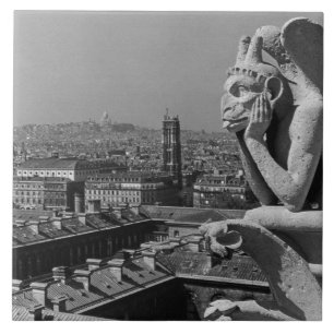 Carreau France vintage Paris Cathédrale Notre-Dame penseur