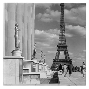 Carreau France vintage Paris tour Eiffel palais de Chaillo