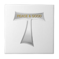 Franciscan Tau Cross Paix et bon argent et or