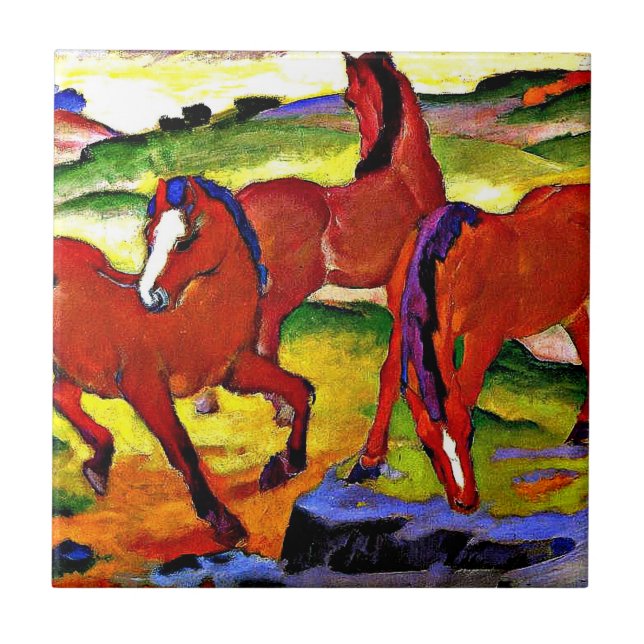 Carreau Franz Marc - Chevaux de pâturage IV. 1911 (Devant)