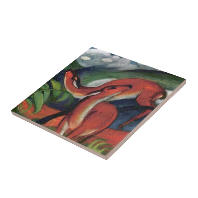 Carreau Franz Marc Red Deer célèbre peinture (Côté)