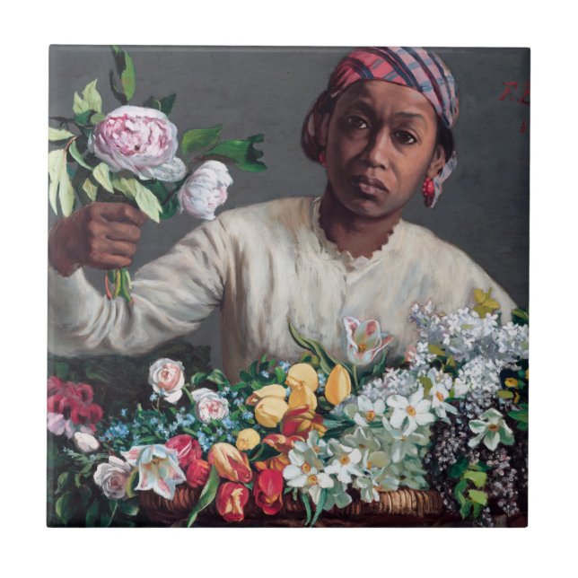 Carreau Frédéric Bazille - Jeune femme aux pivoines (Devant)