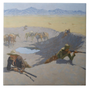 Carreau Frederic Remington - combat pour le point d'eau